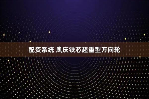 配资系统 凤庆铁芯超重型万向轮